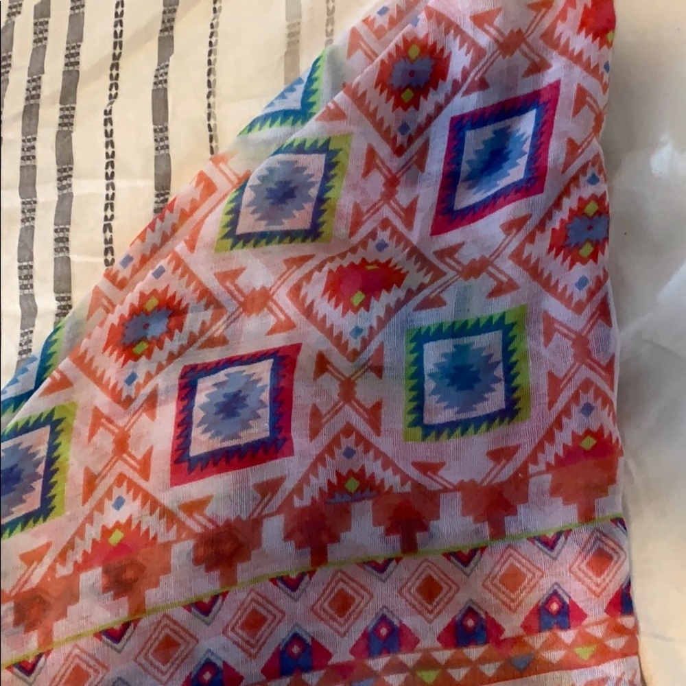 Pink Multicolored Graphic Scarf - Picture 3 of 4